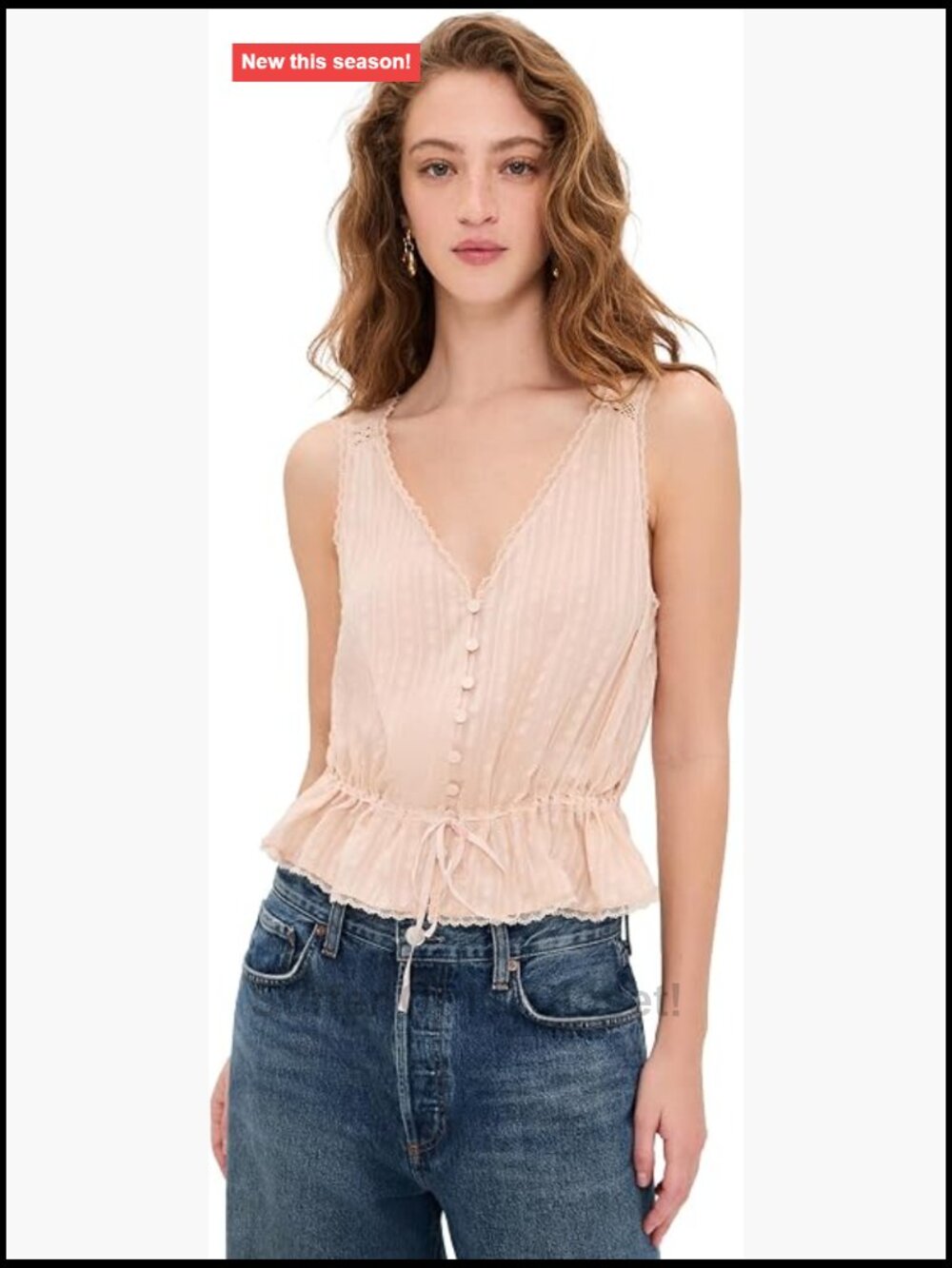 Silk Sleeveless V-Neck Blouse with Front Button Placket